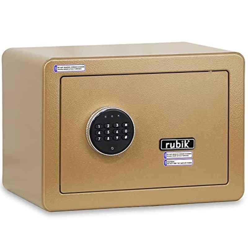 Rubik 25x35x25cm Camel Brown Safe Box Document Size With Digital Lock and Override Key, RB-25D-BRW