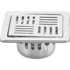 IRIS 5x5 inch Stainless Steel Chrome Finish Square Push Down Floor Strainer