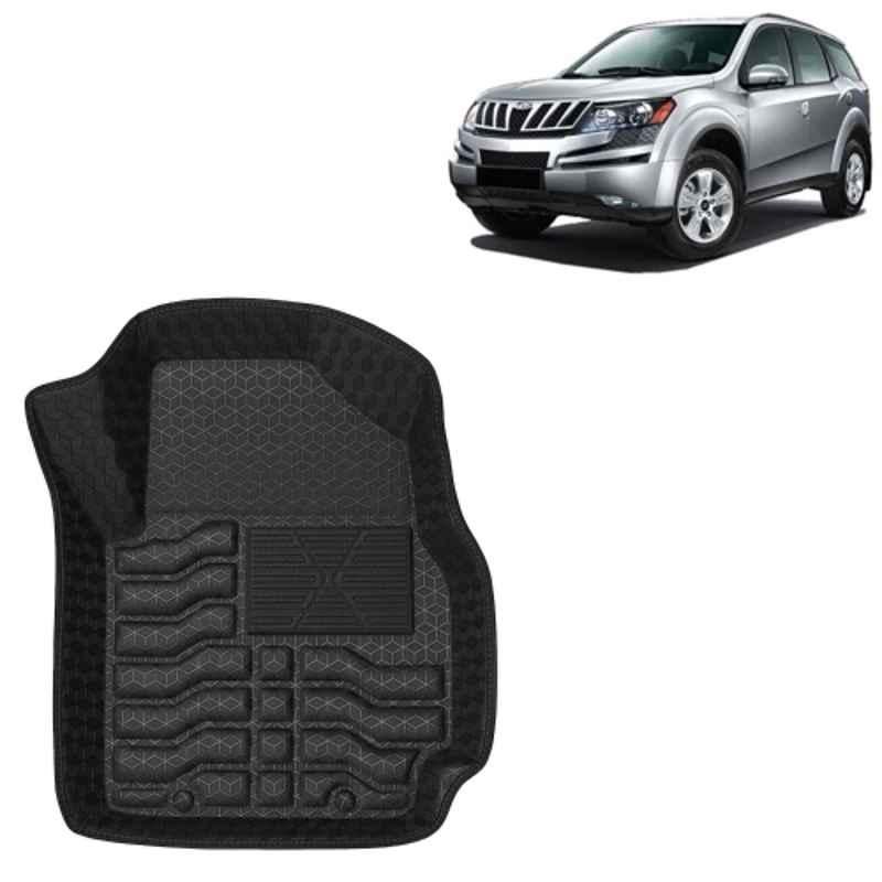 Kingsway 4 Pcs Premium 4.5D 100% Waterproof Tray Shape PVC Black Car Floor Mat Set for Mahindra XUV 500 2011 to 2015 All Model