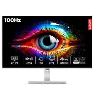 Lenovo L-Series 27 inch 2560x1440p QHD Grey LED Monitor with IPS Panel, L27q-4A