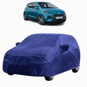 Aarex Auto Polyester Blue 100% Waterproof Car Body Cover with Mirror Pocket, Triple Stitched, Anti Dust, Heat Resistant & UV Proof for Hyundai i10