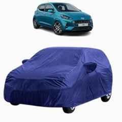 Aarex Auto Polyester Blue 100% Waterproof Car Body Cover with Mirror Pocket, Triple Stitched, Anti Dust, Heat Resistant & UV Proof for Hyundai i10