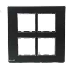 Dewon Electric 8 Module Polycarbonate Black Modular Switch Board Plate