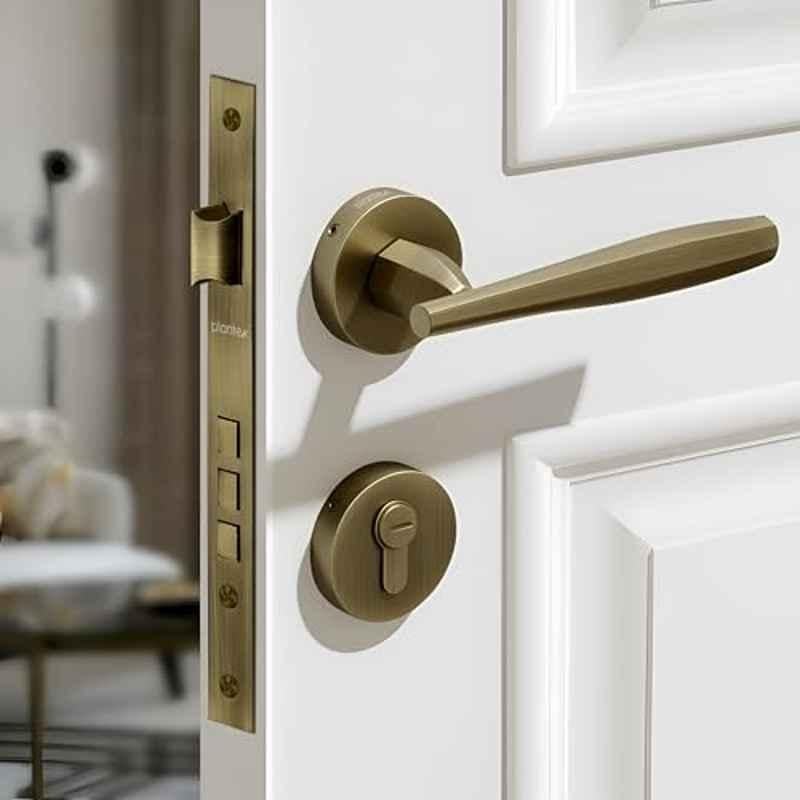 Plantex Main Door Lock Set/Door Lock for Home/Mortise Lock with Brass Lock Body & Cylinder 7135, Antique Brass