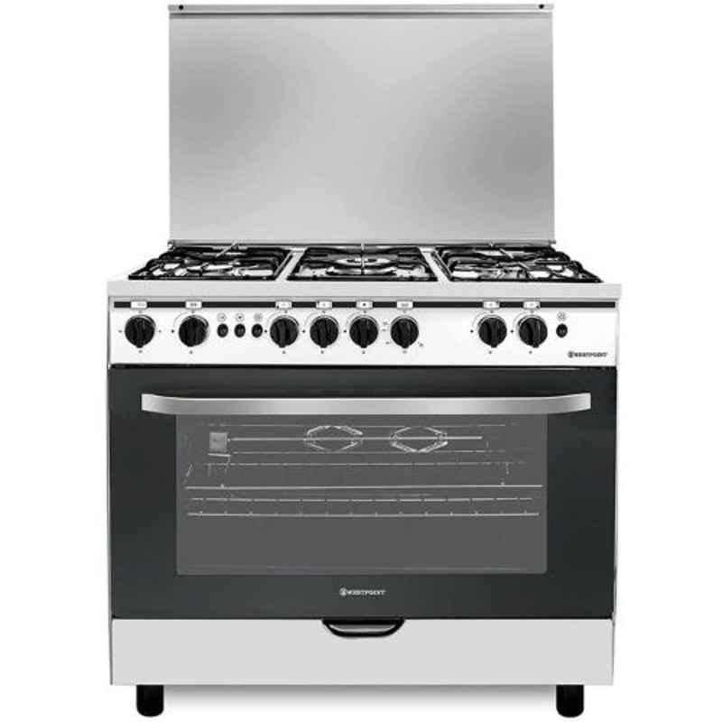 Westpoint 5 Burner Black & Silver Free Standing Gas Cooker, WCE-9060HDFS