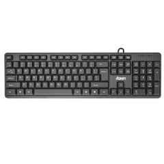 Foxin Keylite Black 104 Keys Wired USB Keyboard with 1.2m Cable, Multimedia Controls & Rupee Key for PC, Laptop, Mobile & Mac