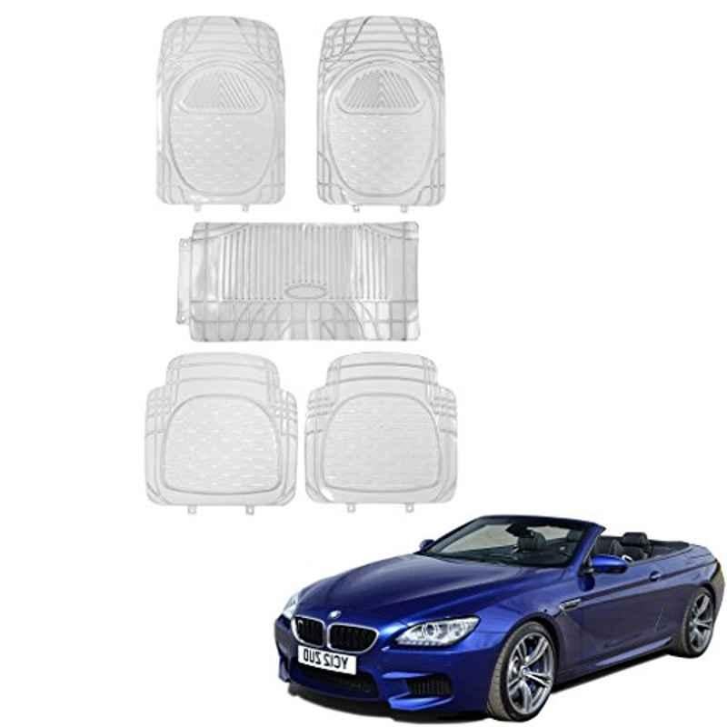 Kozdiko 5 Pcs 6205 Rubber & PVC Clear Car Foot Mat Set for BMW 6 Series