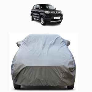 Aarex Auto Polyester Grey Car Cover with Mirror Pocket, Soft Cotton Magic Triple Stitch, Adjustable Buckle, UV & Dust Proof for Maruti Suzuki S-Presso 2015-2026 Model