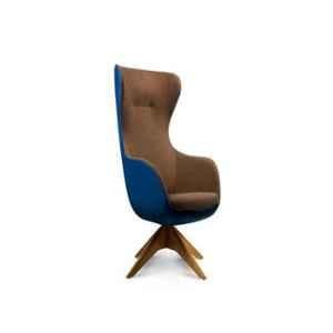 Shearling Queen Vinyl Leatherette Brown & Blue Upholstered Designer Lounge Chair