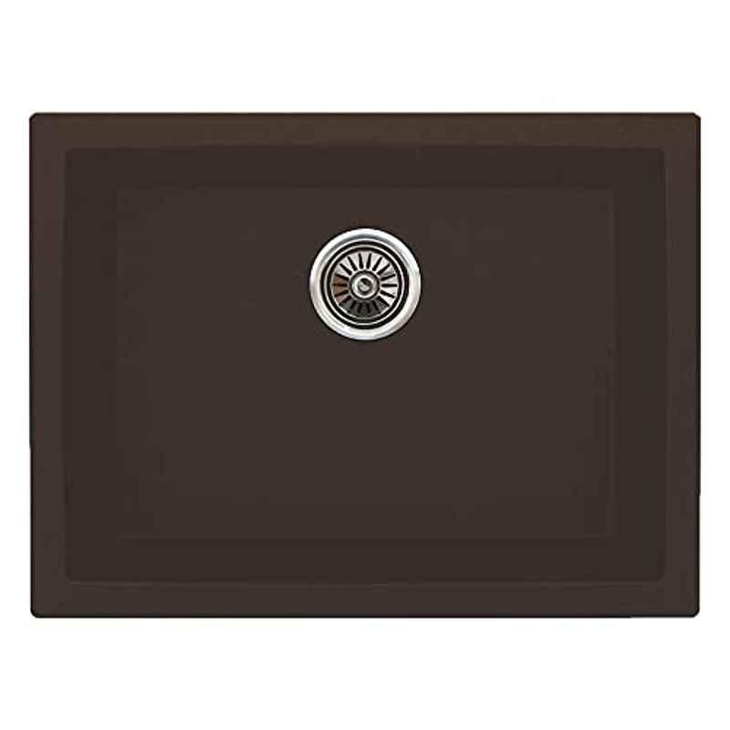 Uken Heavy Duty Quartz Kitchen Sink (24X18) With Accessories(24/18-Qr-Me-Ws-12) Brown