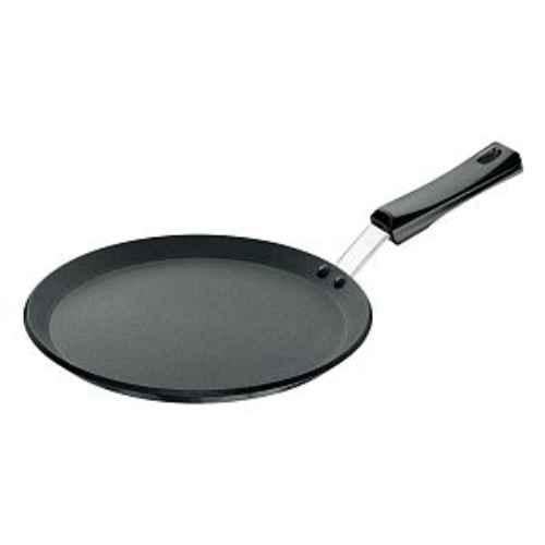 Hawkins Futura Nonstick Flat Tava with Plastic Handle, Diameter 30 cm,  Thickness 4.88 mm, Black (NFT30P)