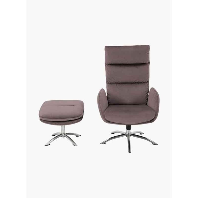 Homebox 50x43x40cm Fabric Pink Haddam Chair with Stool, 163075691