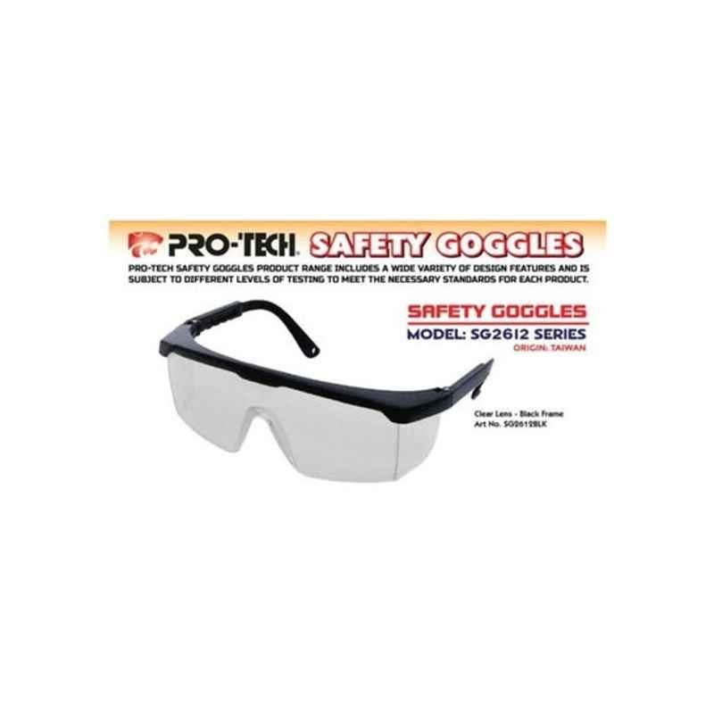 Protech Plastic Clear & Black Safety Glasses, SG2612BLK