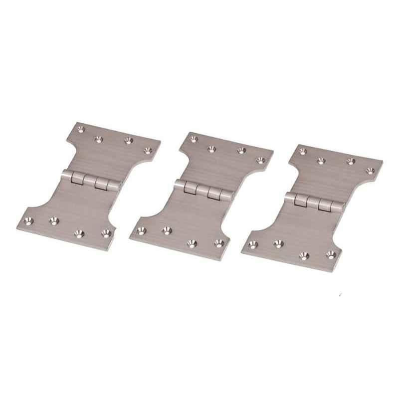 Smart Shophar 4x3x3 inch Brass Nickel Silver Parliament Hinge, SHA10HG-PARL-NS4X3X3-P3 (Pack of 3)