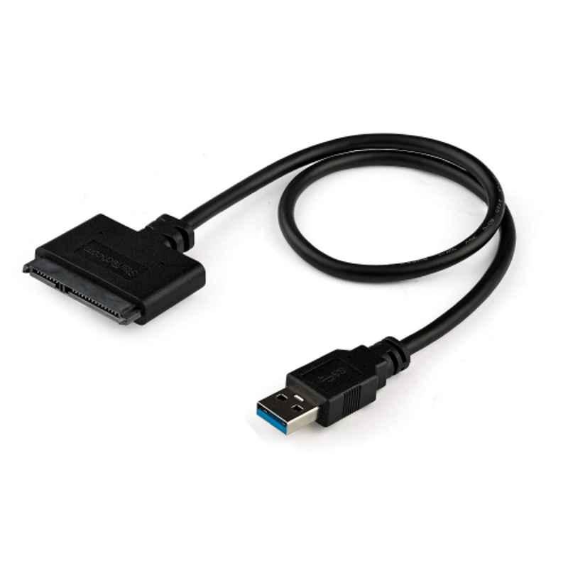 Star Tech 2.5 inch Black SATA Hard Drive Adapter to USB 3.0 Cable for SSD/HDD Data Transfer, USB3S2SAT3CB