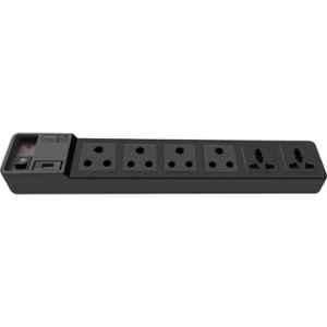 Frontech FT-3513 Black 6 Port Surge Protector