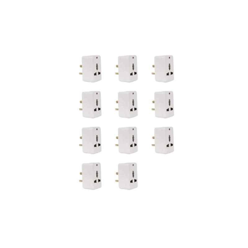 Cona Glossy 2071 3 Pin Multi Plug Adapter with Neon LED Indicator (Pack of 10)