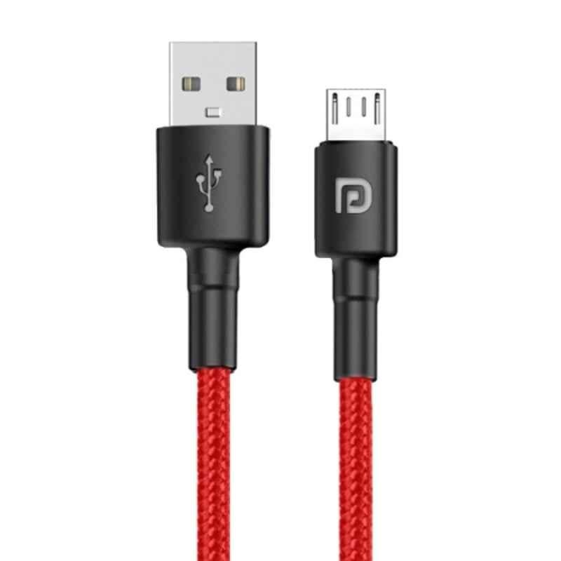 Portronics Konnect B 1m Red Micro USB Nylon Braided Cable, POR 1235