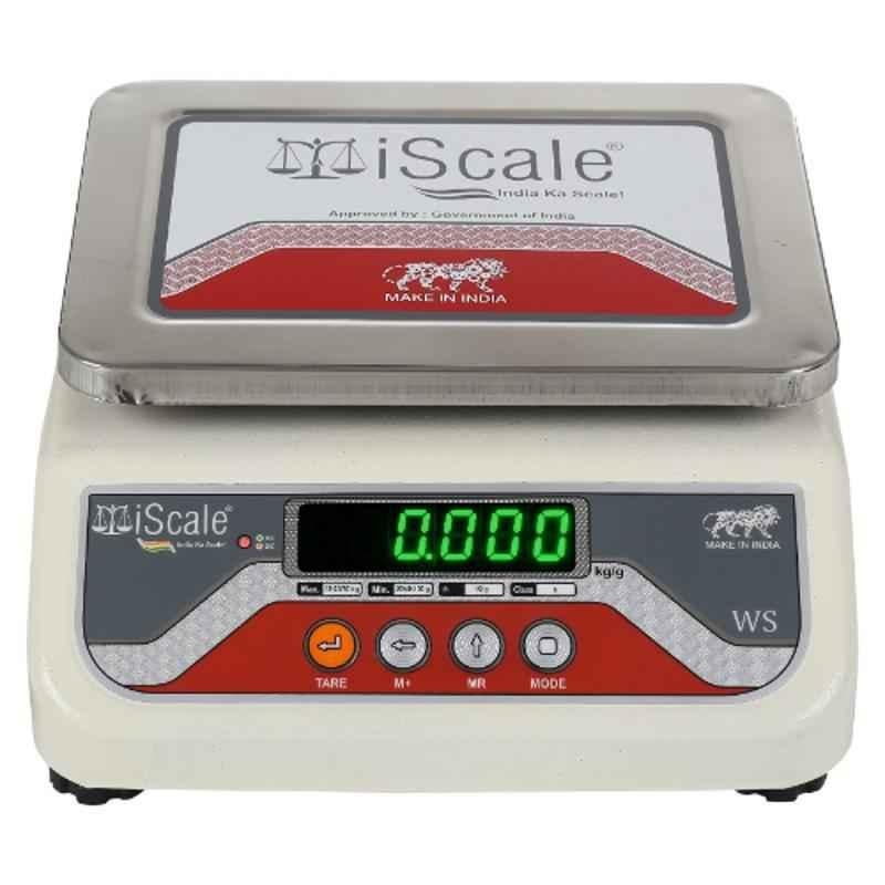 iScale i-04 20kg and 1g Accuracy Electronic Weighing Scale with Front and Back Green Double Display and SS Pan