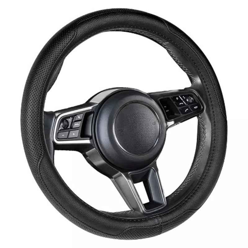 Buy Edylinn Microfiber Leather Black Auto Car Steering Wheel Cover