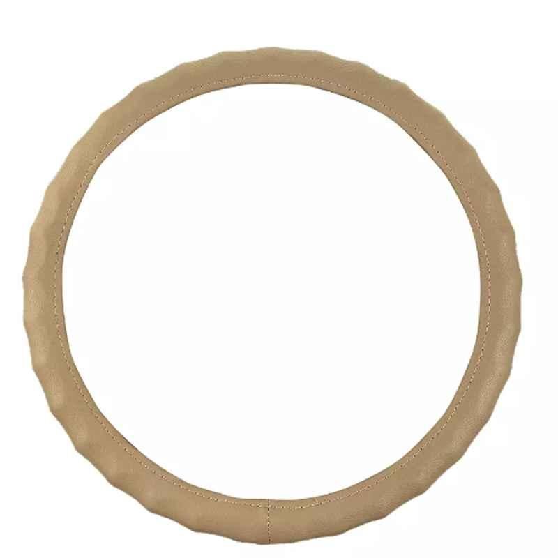 Edylinn Faux Leather Beige Steering Wheel Cover for XFS