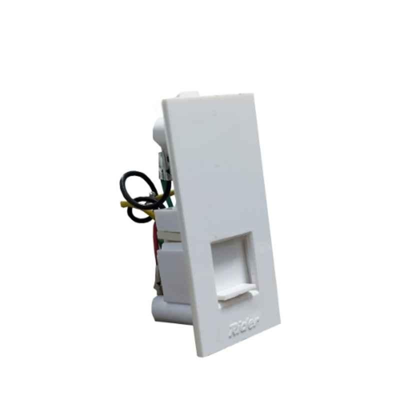 Anchor Rider 1 Module RJ11 White Single Telephone Jack with Shutter, 47611 (Pack of 10)