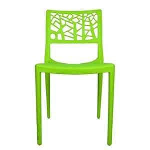 Diya Spider Green Solid Back Plastic Chair without Arm