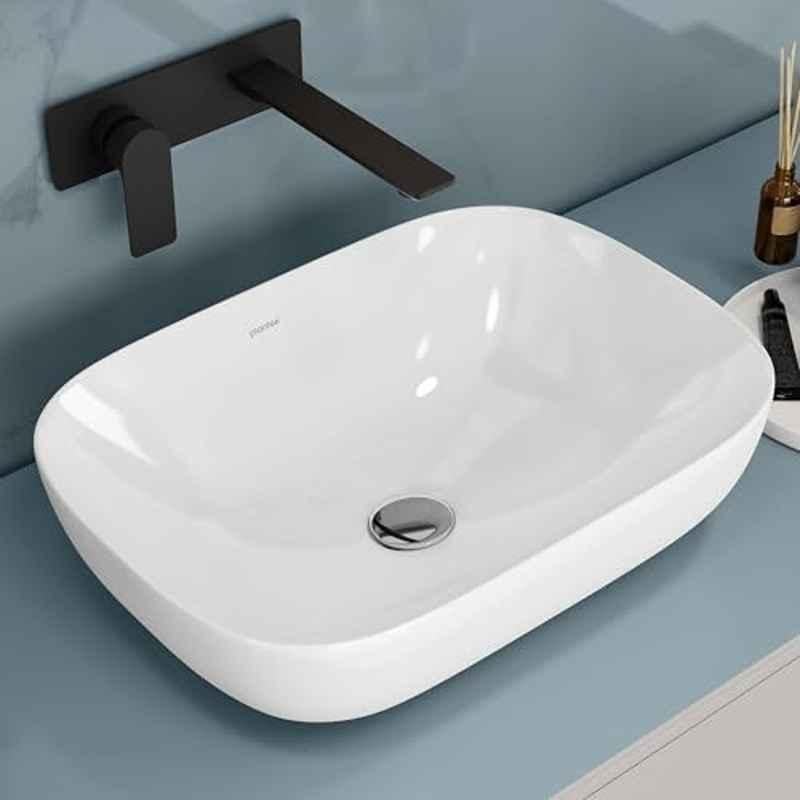 Plantex Crystal Ceramic White Tapletop Wash Basin for Bathroom, 2071