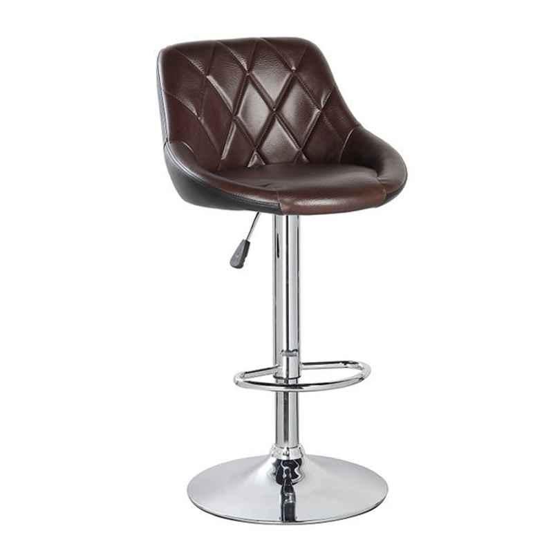 Chair Garage PU Leatherette Brown Adjustable Height Bar Stool, CG08 (Pack of 2)