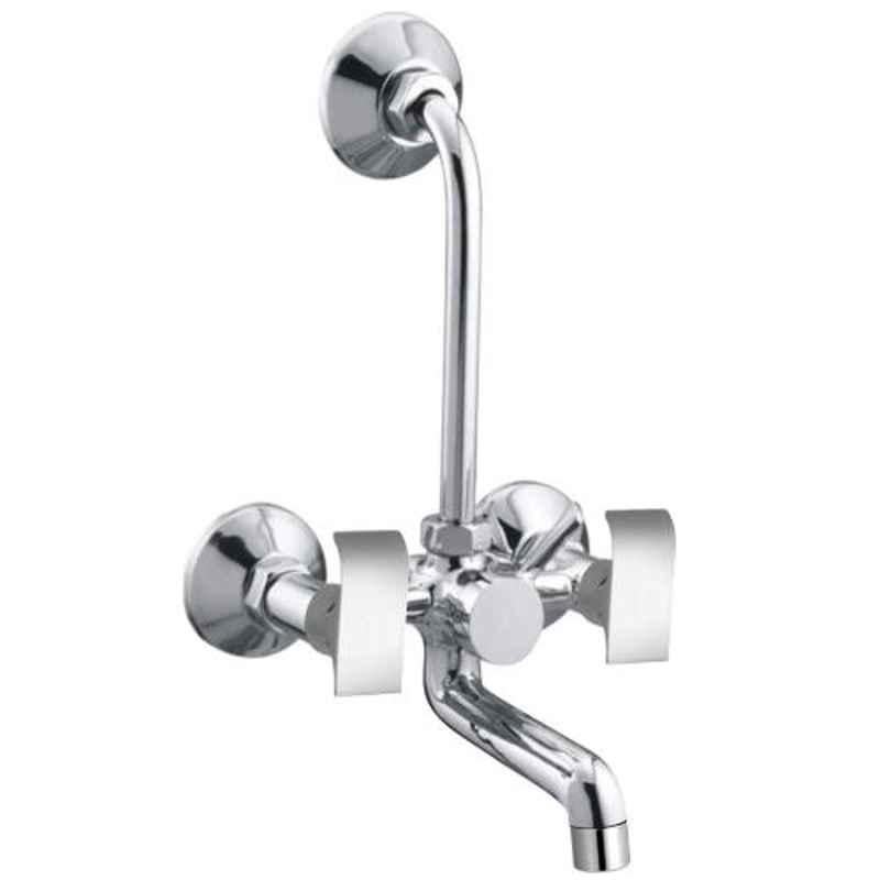 Drizzle Swift 2 in 1 Brass Chrome Finish Silver Wall Mixer, AWMIXSWIFT