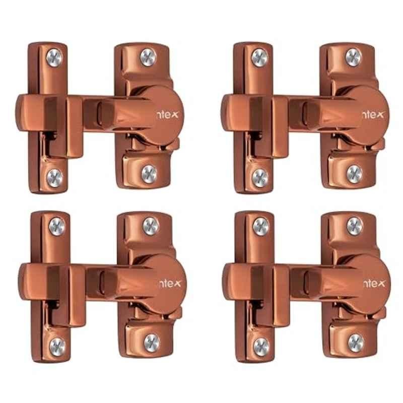 Plantex Zinc Rose Gold Door Flip Latch Lock for Bathroom, DTK-250 (Pack of 4)