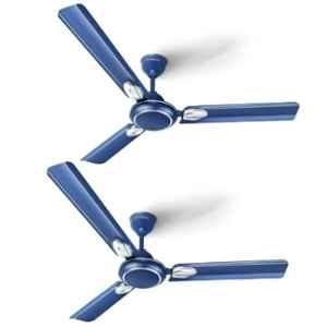 Longway Kiger P2 50W 3 Blade Ultra High Speed Silver Blue Decorative Ceiling Fan, Sweep: 1200 mm (Pack of 2)