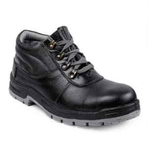 JK Steel JKPSF138BLK Leather Steel Toe Black Work Safety Shoes, Size: 6