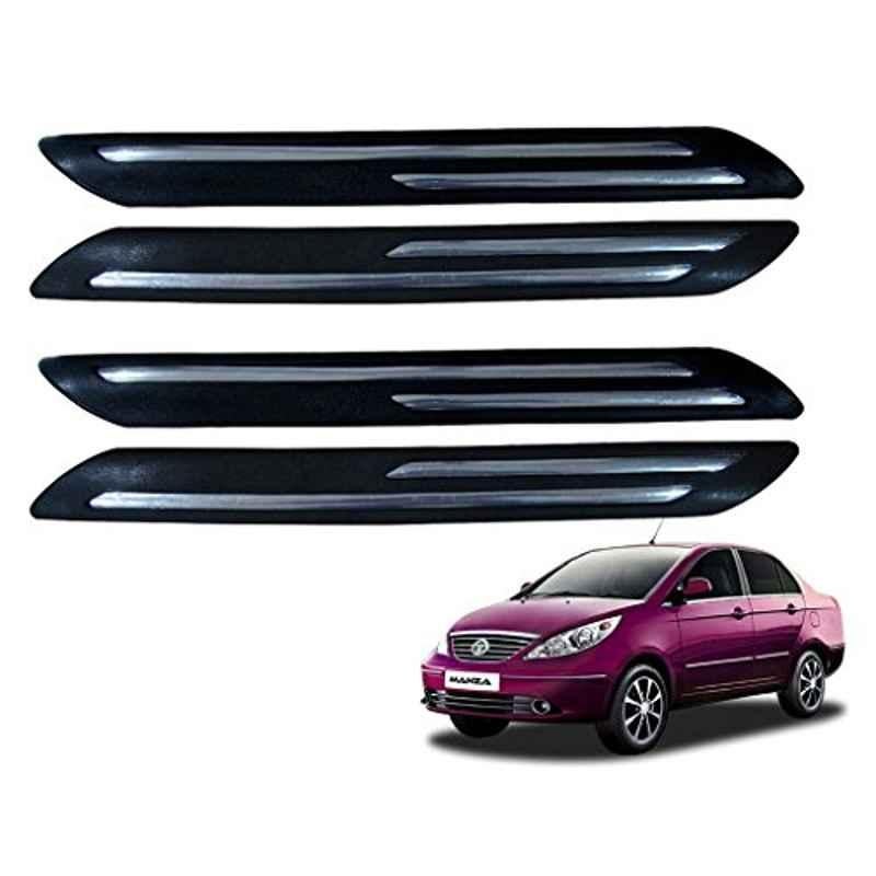Kozdiko 4 Pcs Double Chrome Bumper Protector Set for Tata Manza