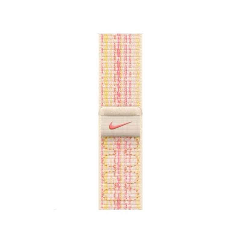 Apple MUJY3ZE/A 45mm Woven Nylon Starlight & Pink Nike Sport Band