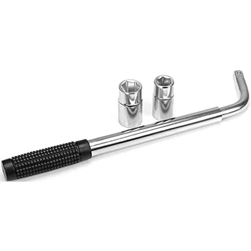 Abbasali Telescoping Wheel Wrench with Double-Sided Lug Nut Socket