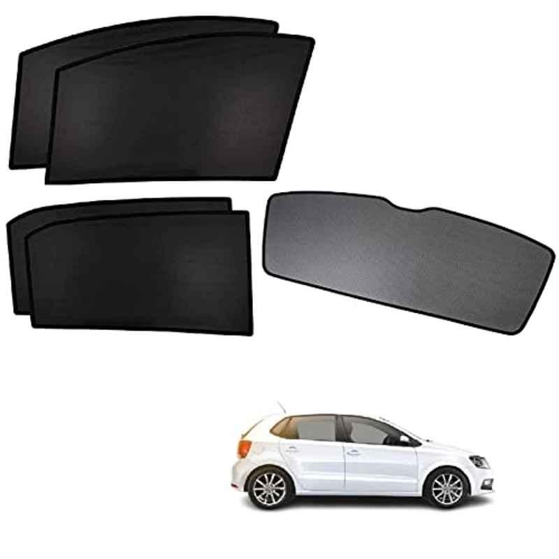 Kozdiko 5 Pcs Polyester Black Non Magnetic Window & Rear Sun Shades Set for Volkswagen Polo Exquisite