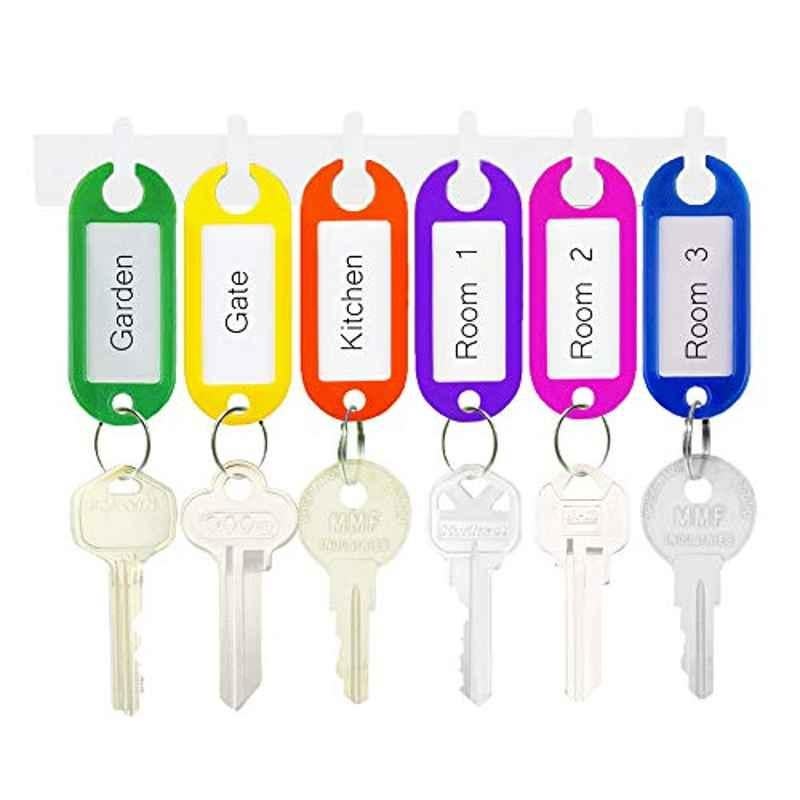 2x0.8 inch Plastic Round Edge Polished Key Tags (Pack of 50)