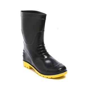 Agarson Bahubali High Ankle Black & Yellow Work Gum Boots, Size: 8