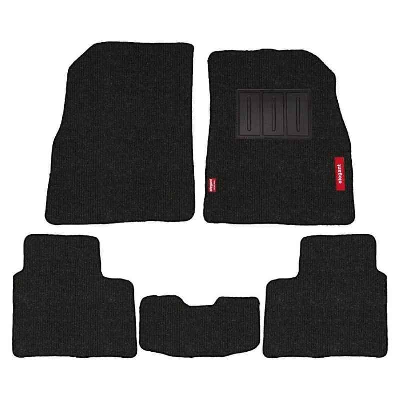 Elegant Carry 5 Pcs Polypropylene Black Carpet Car Floor Mat Set for Renault Pulse