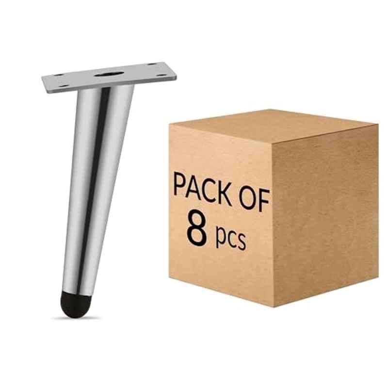 Plantex 6 inch Stainless Steel Silver Sofa Legs with Rubber Grip (Pack of 8)