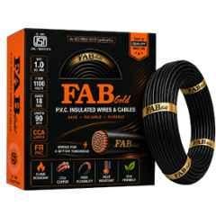 Fabgold 1 Sqmm Black FR PVC Multi Strand Electrical Wire, FABGOLD8, Length: 90m