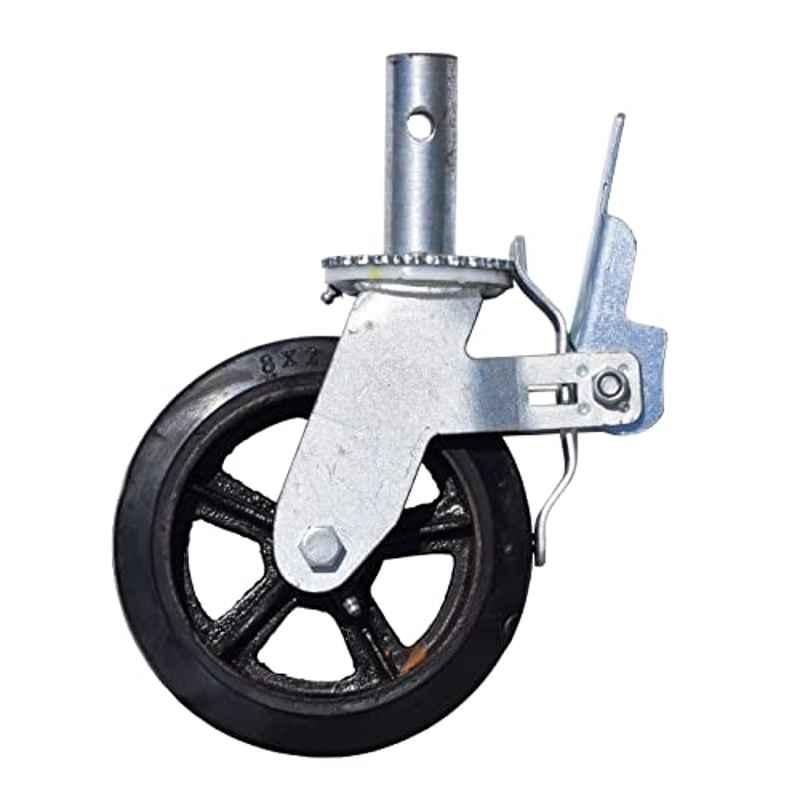 Robustline 6 inch Rubber & Nylon Scaffolding Caster Wheel with Brakes, SB-211-121