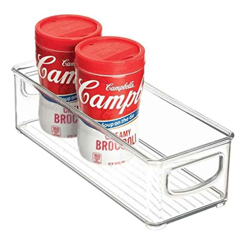 iDesign Plastic Clear Kitchen Storage Bin with Handles, 64030