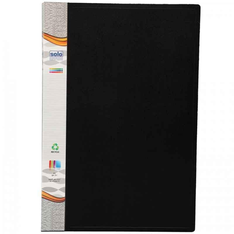 Solo FC Top Loading Black Display File with 20 Pockets, DF 211 (Pack of 10)