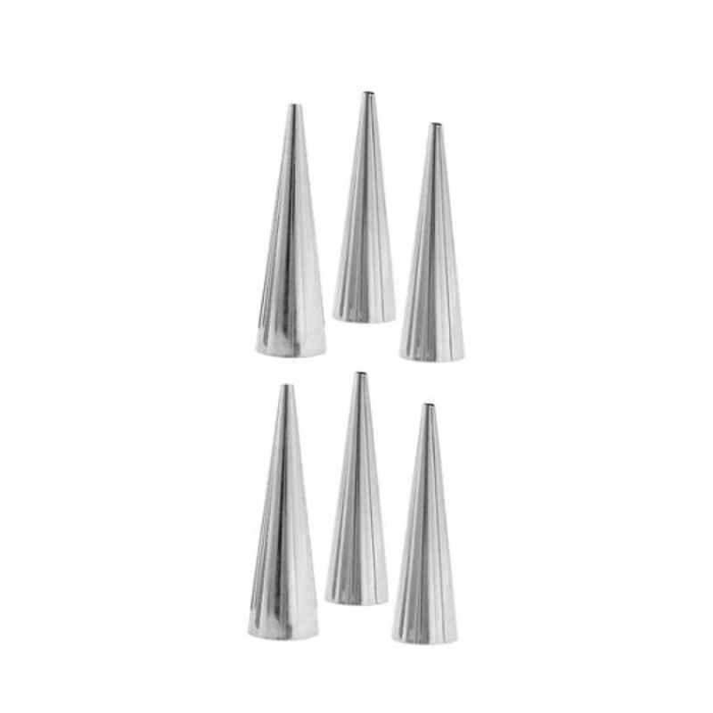 13cm Stainless Steel Spiral Croissants Tube Cone Baking Mold (Pack of 6)