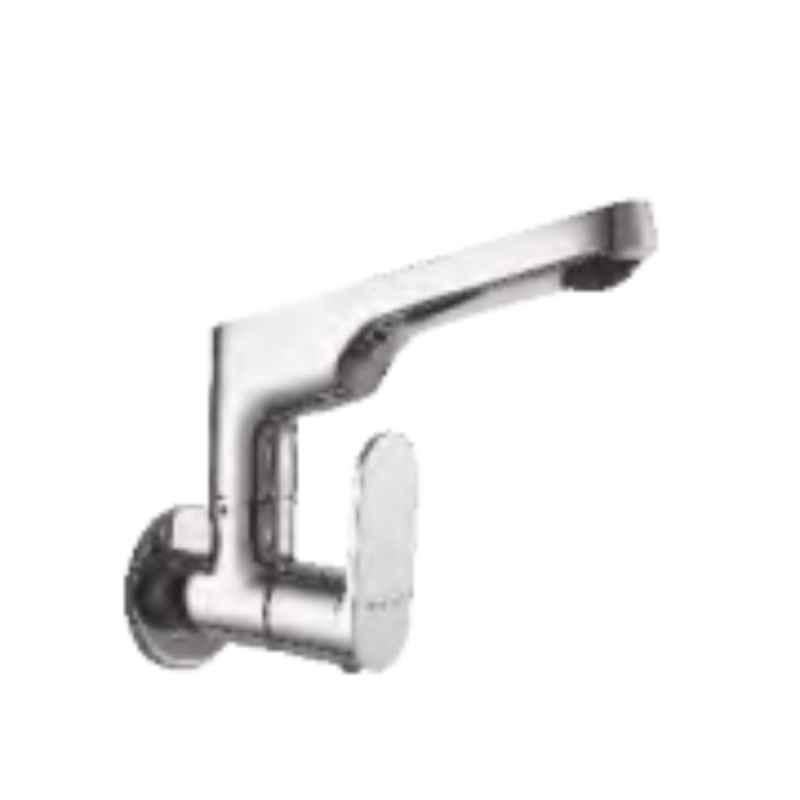 Somany Thistle Brass Chrome Finish Sink Cock with Swinging Spout, 272211140131