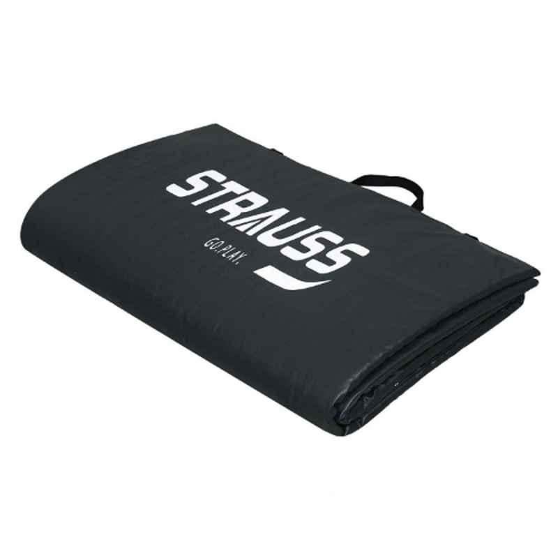Strauss 66x26 inch EPE Foam & Rexine Black Yoga Exercise Rolling Mat, ST-1610