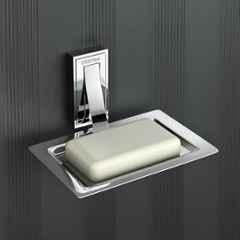 Plantex Soap Holder for Bathroom/Pure Brass Single Soap Dish/soap Stand/Soap Bar/Soap Case/Bathroom Accessories APS-RTO-06, Chrome