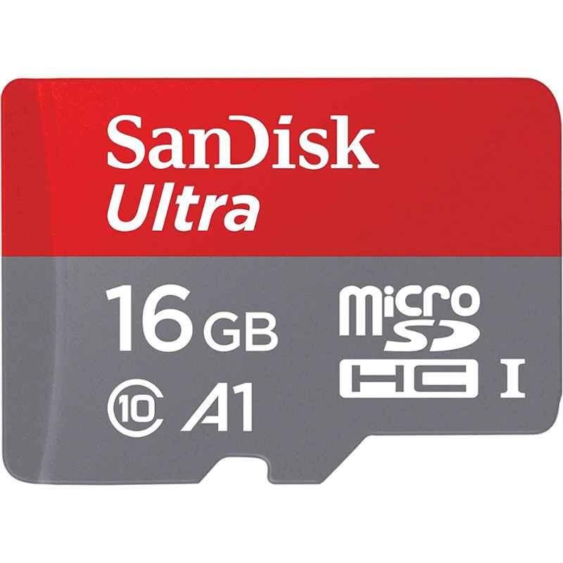 Sandisk Ultra 16GB Class 10 MicroSDHC Memory Card, SDSQUAR-016G-GN6MN